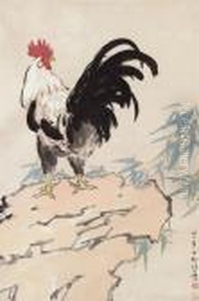 Rooster Oil Painting by Xu Beihong