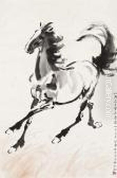 Running Horse Oil Painting by Xu Beihong