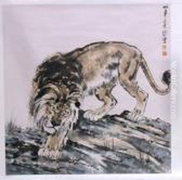 Lion Oil Painting by Xu Beihong