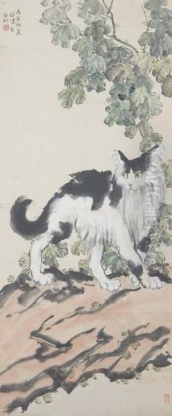 Cat Oil Painting by Xu Beihong