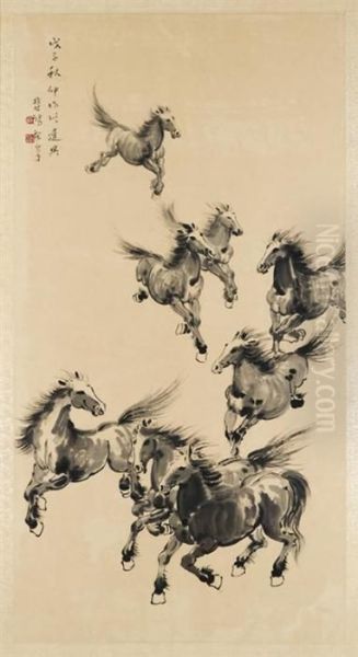 Hanging Scroll Oil Painting by Xu Beihong