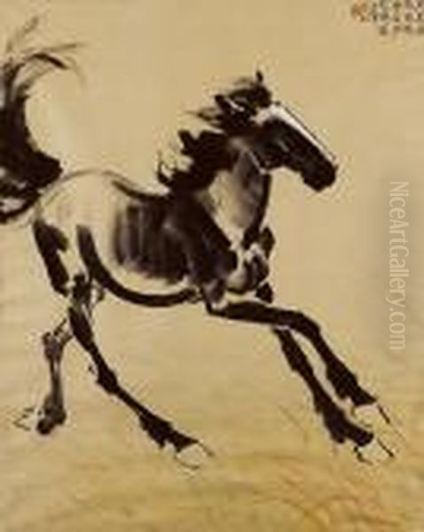 Running Horse Oil Painting by Xu Beihong