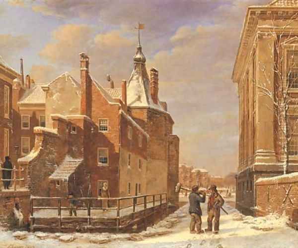 A view of the Mauritshuis and the Torentje, The Hague Oil Painting by Bartholomeus Johannes Van Hove