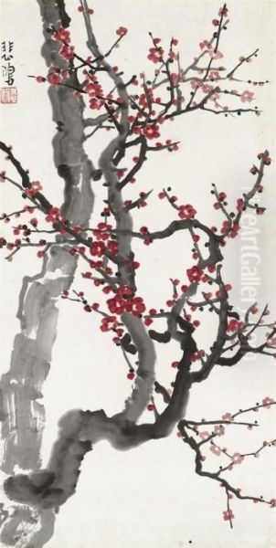 Plum Blossom Oil Painting by Xu Beihong