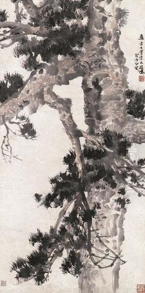 Spring Pine Oil Painting by Xu Beihong