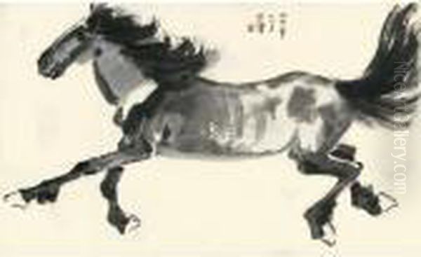 Galloping Horse Oil Painting by Xu Beihong