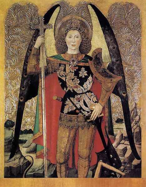 The Archangel St Michael 1456 Oil Painting by Jaume Huguet