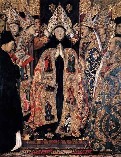 The Consacration of St Augustine 1466-75 Oil Painting by Jaume Huguet