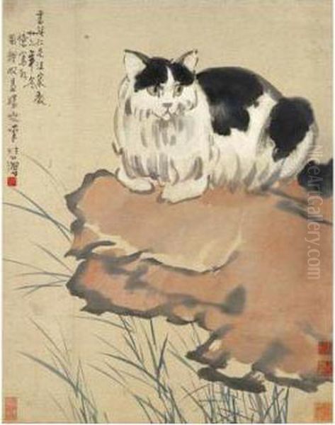 Cat Oil Painting by Xu Beihong