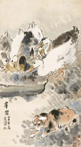 Hanging Scroll Oil Painting by Xu Beihong