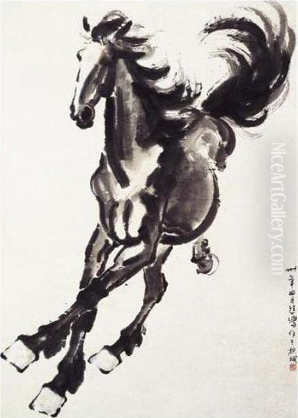 Galloping Horse Oil Painting by Xu Beihong