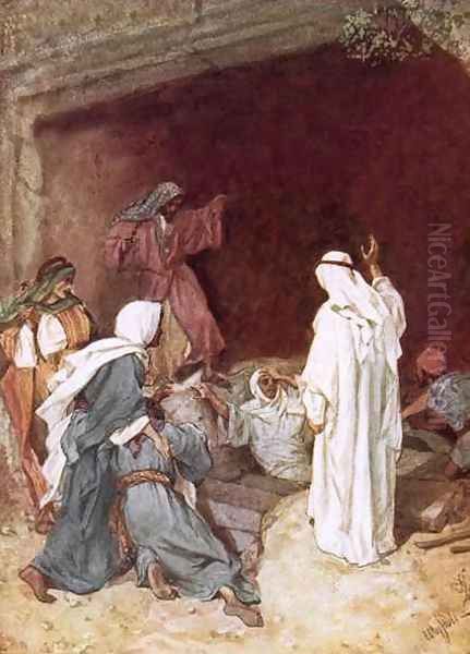 Jesus raising Lazarus from the dead Oil Painting by William Brassey Hole