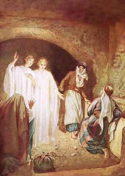 Angels declaring that Jesus is risen from the dead Oil Painting by William Brassey Hole