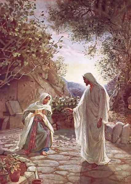 Jesus revealing himself to Mary Magdalene Oil Painting by William Brassey Hole