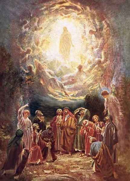 Jesus ascending into heaven Oil Painting by William Brassey Hole