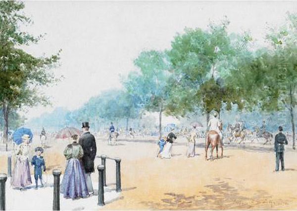 Park, London Oil Painting by Frederic Marlett Bell-Smith