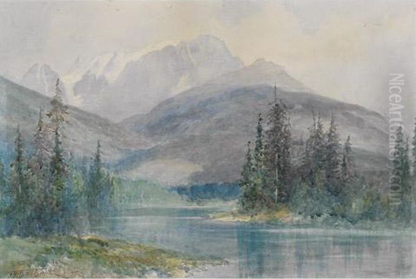 Snow-capped Mountains In The Rockies Oil Painting by Frederic Marlett Bell-Smith