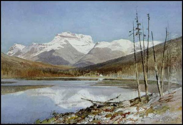 Hector Lake, Kicking Horse Pass, Bc Oil Painting by Frederic Marlett Bell-Smith