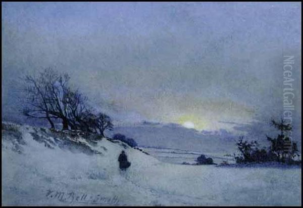 Winter Moon Oil Painting by Frederic Marlett Bell-Smith