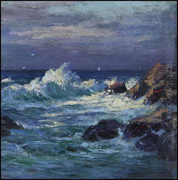 Seascape Oil Painting by Frederic Marlett Bell-Smith