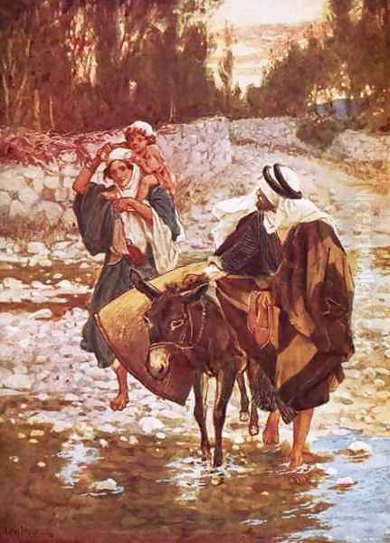 The flight into Egypt Oil Painting by William Brassey Hole