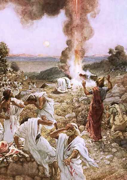 Elijahs sacrifice at mount Carmel Oil Painting by William Brassey Hole