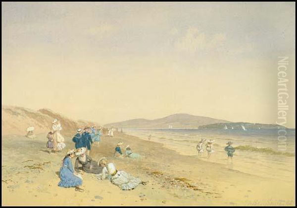 A Day At The Beach Oil Painting by Frederic Marlett Bell-Smith