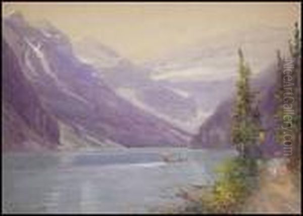 Summer, Lake Louise Oil Painting by Frederic Marlett Bell-Smith