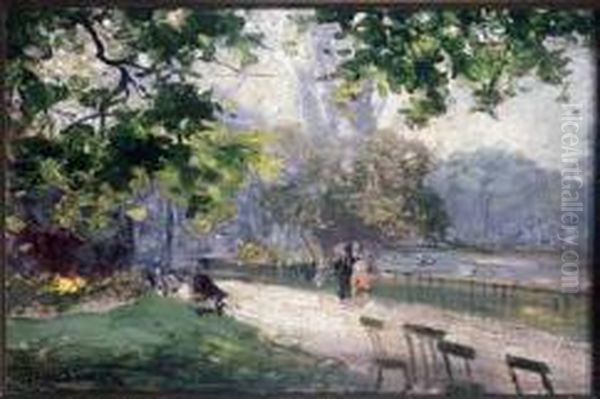 Kensington Gardens Oil Painting by Frederic Marlett Bell-Smith