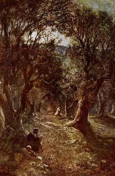 Jesus praying in the Garden of Gethsemane Oil Painting by William Brassey Hole