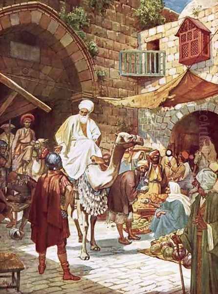 Wise men enquiring of the birth of the King of the Jews Oil Painting by William Brassey Hole