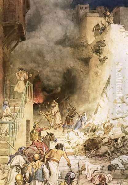 The destruction of Jericho Oil Painting by William Brassey Hole