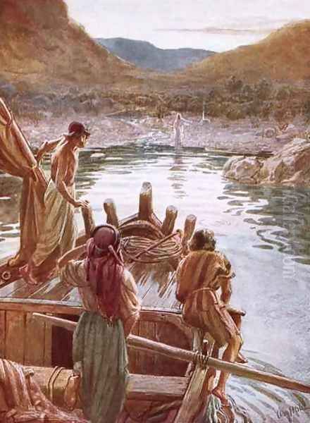 Jesus showing himself to Peter and others by the Sea of Galilee Oil Painting by William Brassey Hole