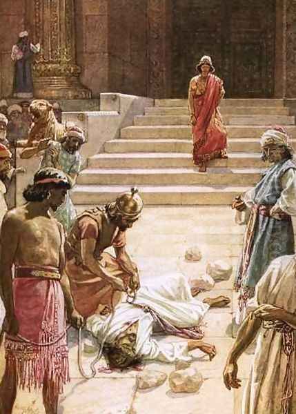 The murder of Zechariah Oil Painting by William Brassey Hole