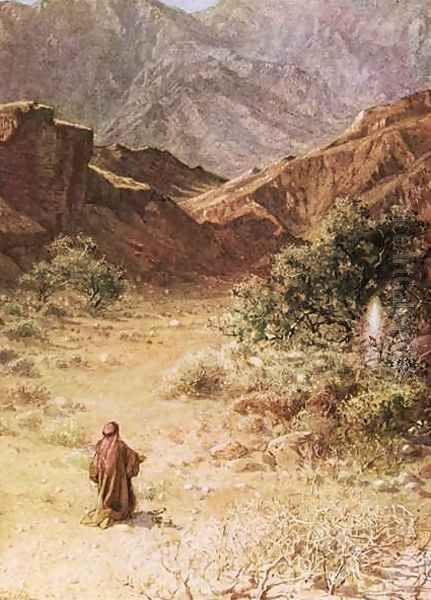 Moses and the burning bush Oil Painting by William Brassey Hole