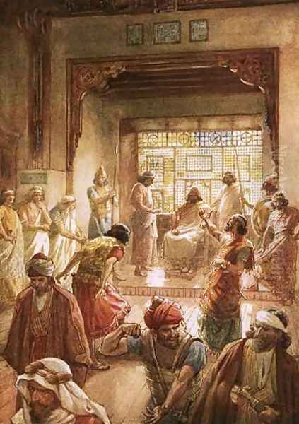 The division of kingdom under Rehoboam Oil Painting by William Brassey Hole