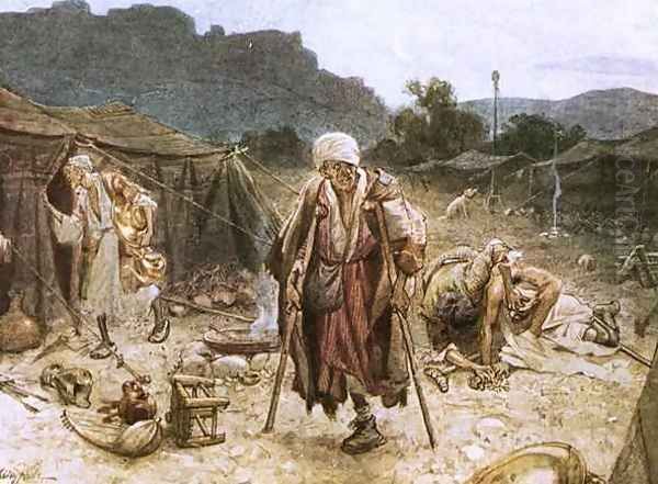 The four lepers looting the camp of the Syrians Oil Painting by William Brassey Hole