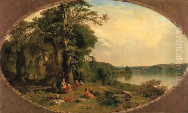 Picnic on the Hudson Oil Painting by James McDougal Hart