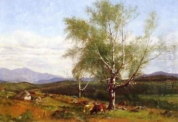 Cows Grazing in a Valley Oil Painting by James McDougal Hart