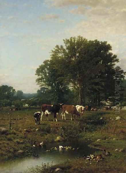 Spring on the Farm Oil Painting by James McDougal Hart