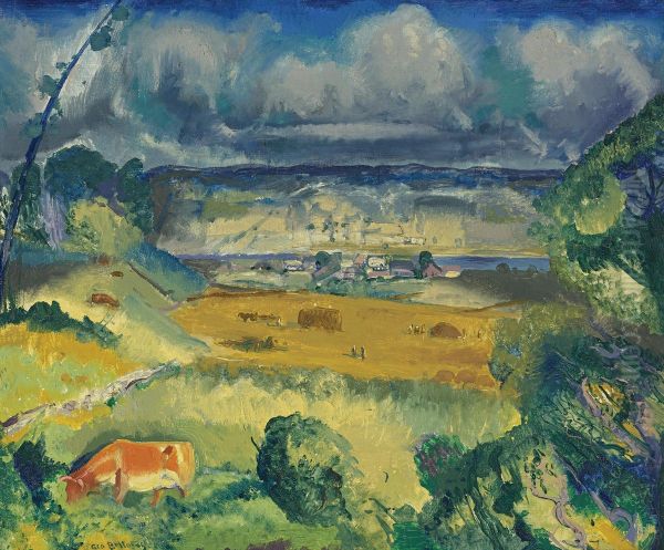 Clouds And Meadow Oil Painting by George Wesley Bellows