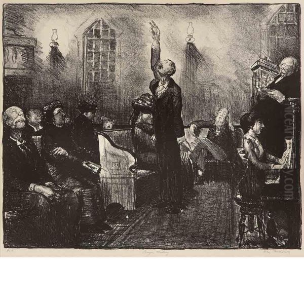 Prayer Meeting Oil Painting by George Wesley Bellows