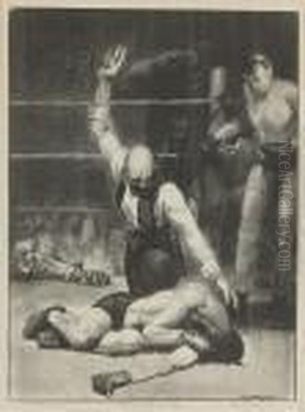 Counted Out, Second Stone Oil Painting by George Wesley Bellows