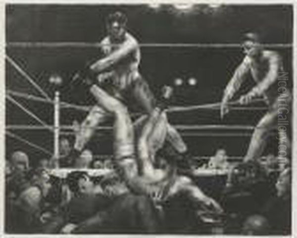 Dempsey And Firpo Oil Painting by George Wesley Bellows