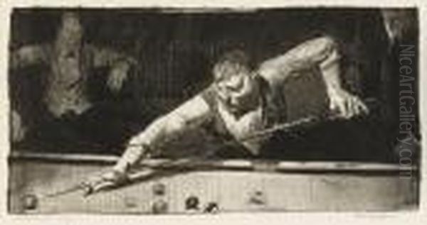 Pool Player Oil Painting by George Wesley Bellows