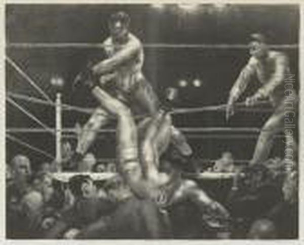 Dempsey And Firpo Oil Painting by George Wesley Bellows