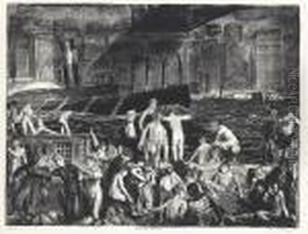 Splinter Beach Oil Painting by George Wesley Bellows