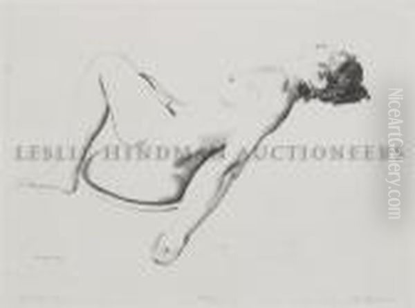 Nude Study, Woman Lying On A Pillow Oil Painting by George Wesley Bellows