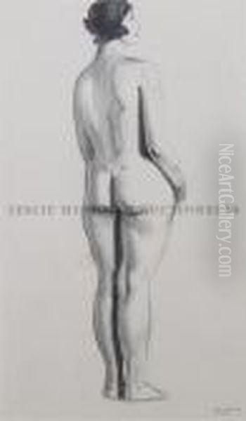 Standing Female Nude, Looking Right Oil Painting by George Wesley Bellows