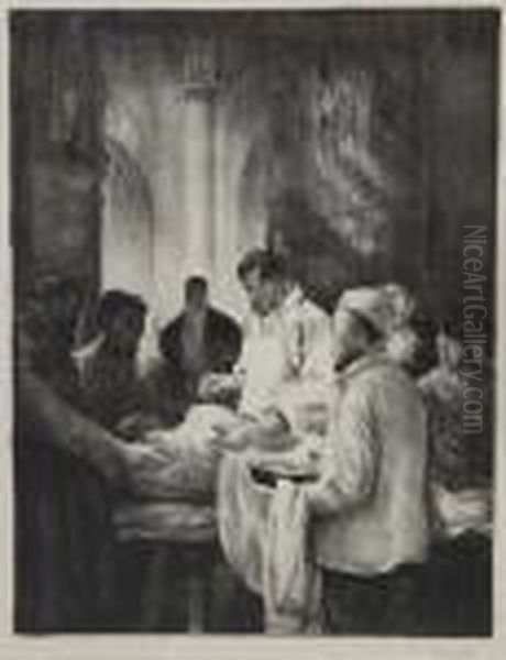 Base Hospital Oil Painting by George Wesley Bellows